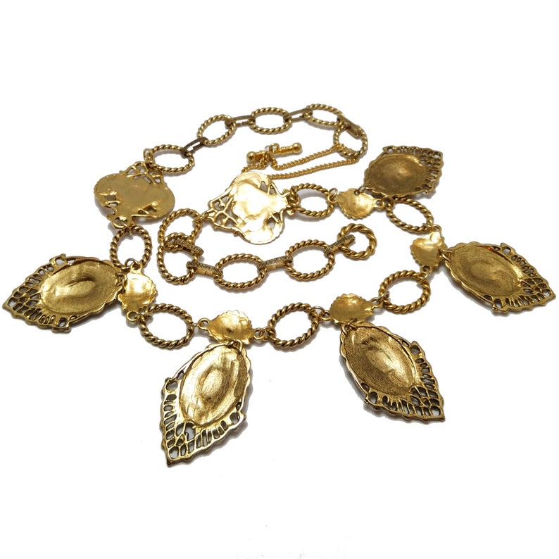 Gift for her Paris vintage fashion Haute Couture French vintage baroque link bronze belt