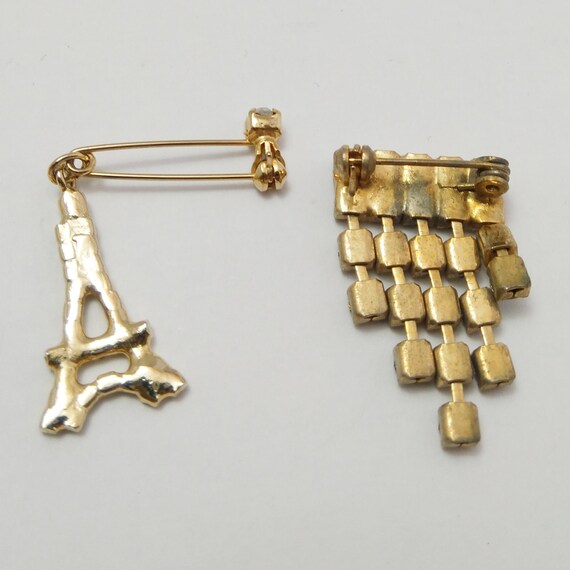 Set of two french vintage rhinestone brooches - image 2