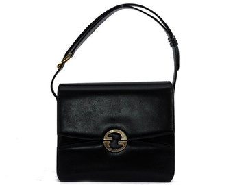 sac Gucci vintage / sac à bandoulière en cuir noir