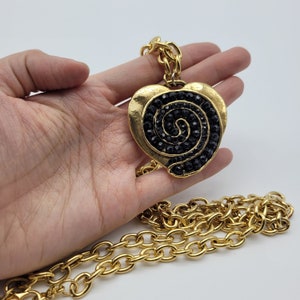 Vintage heart necklace Jacky De G, designer jewelry, gift for her, unique necklace