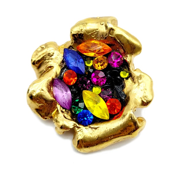 Vintage Jacky De G colorful brooch