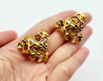 Vintage Christian Lacroix Ohrclips, Vintage Kostüm Ohrringe, Vintage Ohrringe, Vintage Schmuck zum Verkauf, Vintage Schmuck