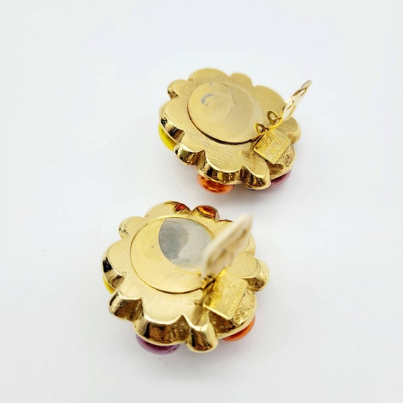 Boucles D'oreilles Clips Pendantes Dorées Vintage JACKY DE G - Occasion - Alliage Métal