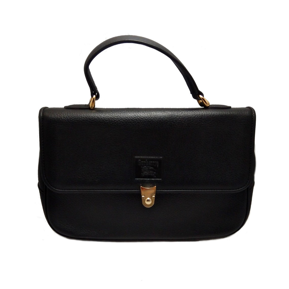 Vintage BURBERRYS Black Leather Handbag Gift for Her - Etsy