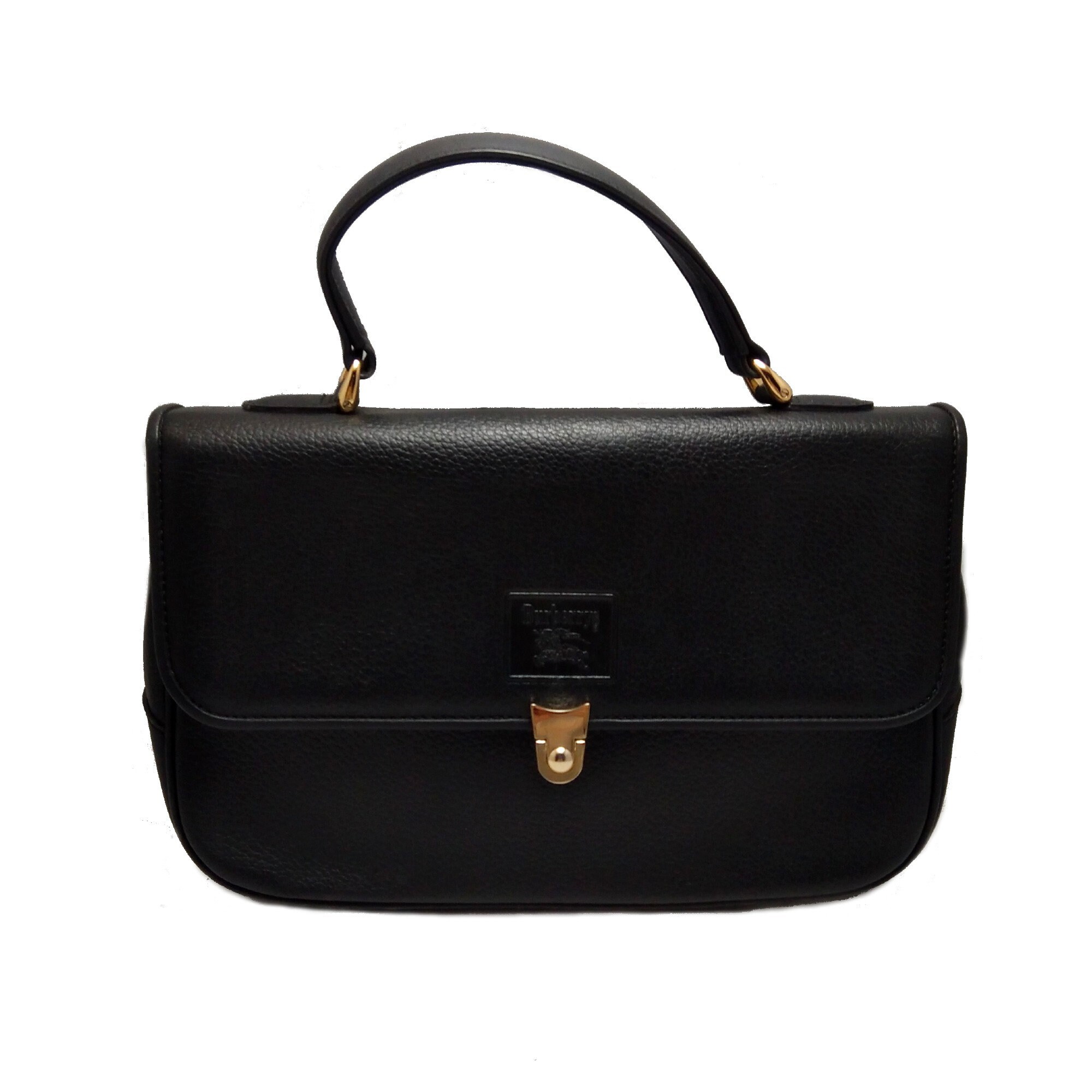 バッグ Vintage Burberry Leather Handbag Black BURBERRY BLACK LEATHER VINTAGE FLAP TOTE BAG PURSE | eBay