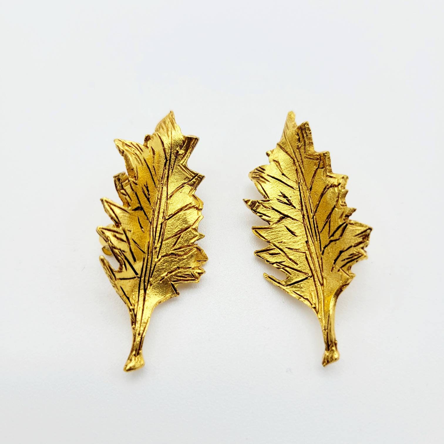 Boucles D'oreilles Pendantes Xavier Loubens Haute Couture Vintage - Or, Résine Et Verre, Occasion Bon état