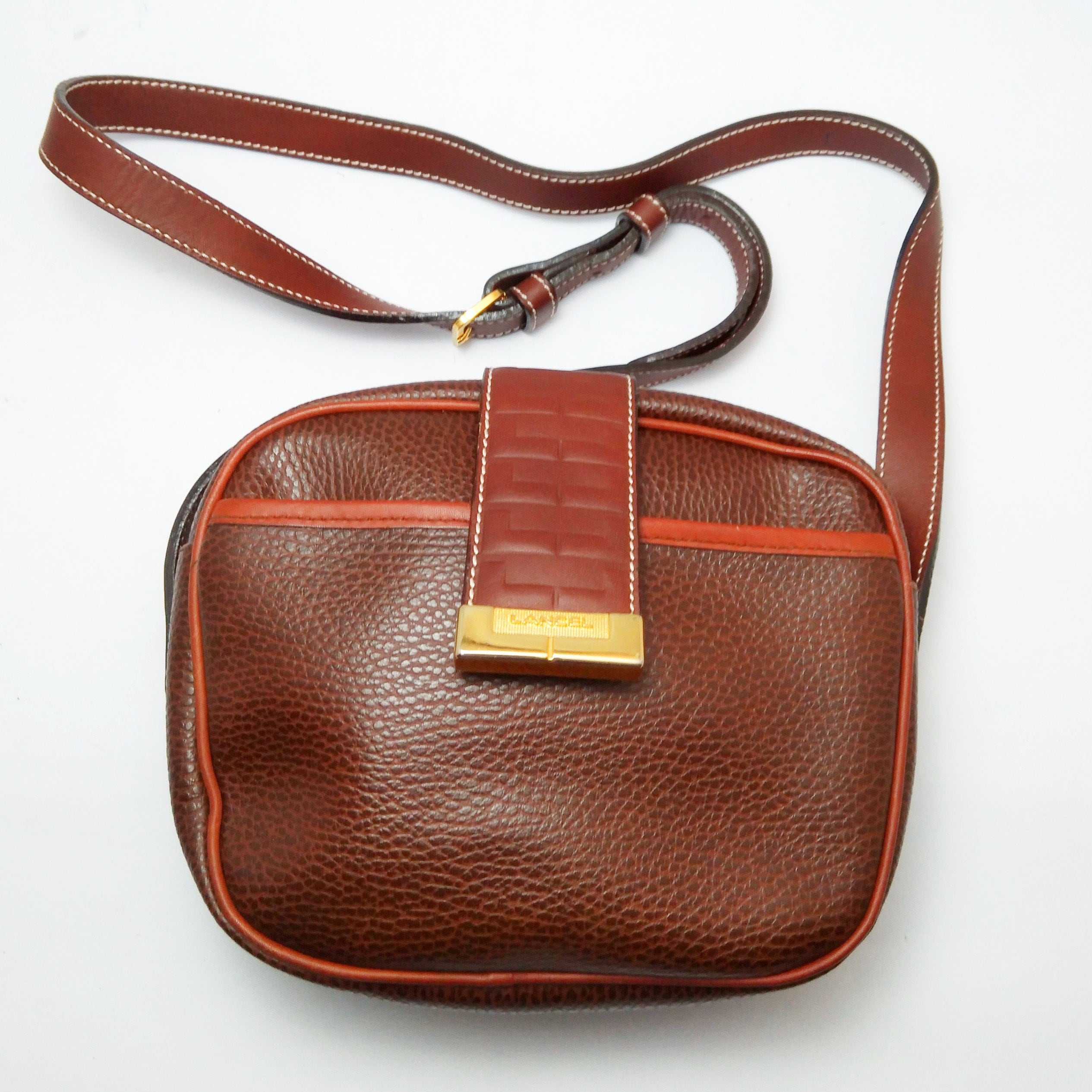 Vintage LANCEL Vintage Brown Leather Crossbody Bag Paris 
