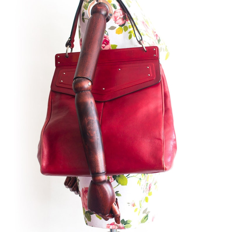 yves saint laurent red handbag