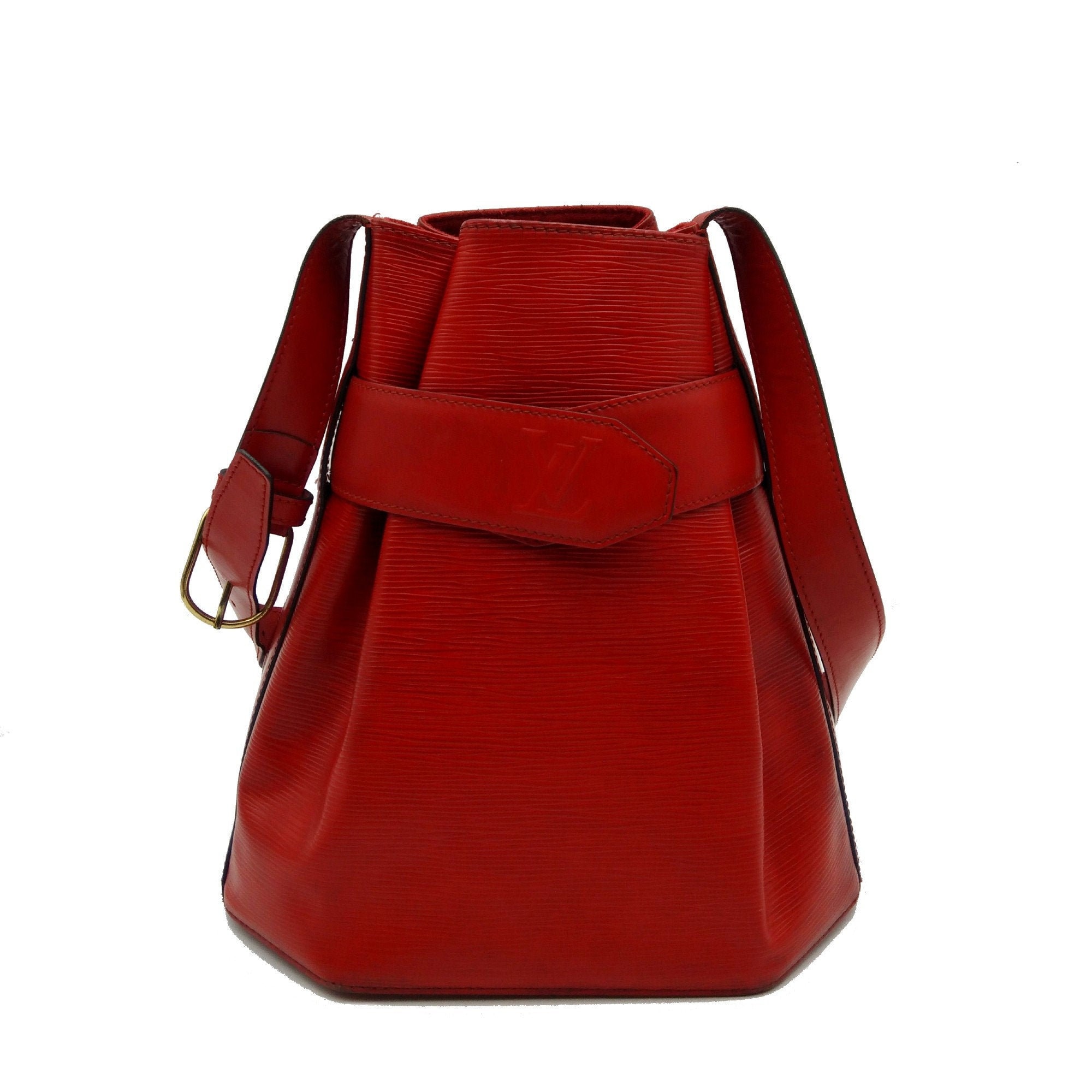 vuitton red epi leather bag