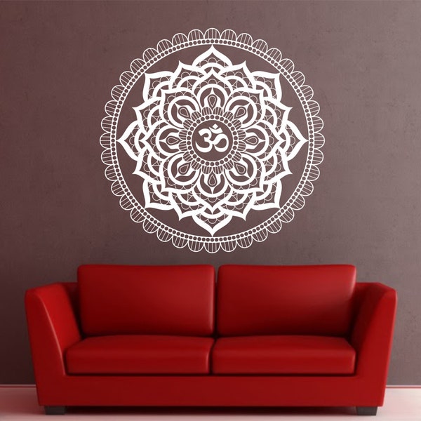 Mandala Wall Decal sticker Yoga Om Namaste Yoga decor Wall Vinyl Decal lotus Interior Home Decor meditation mandala wall art wall