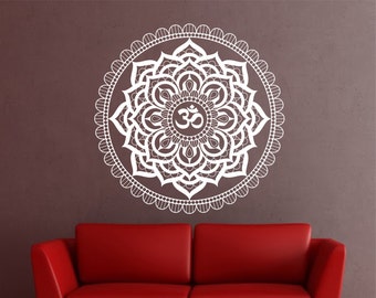 Mandala Wall Decal sticker Yoga Om Namaste Yoga decor Wall Vinyl Decal lotus Interior Home Decor meditation mandala wall art wall