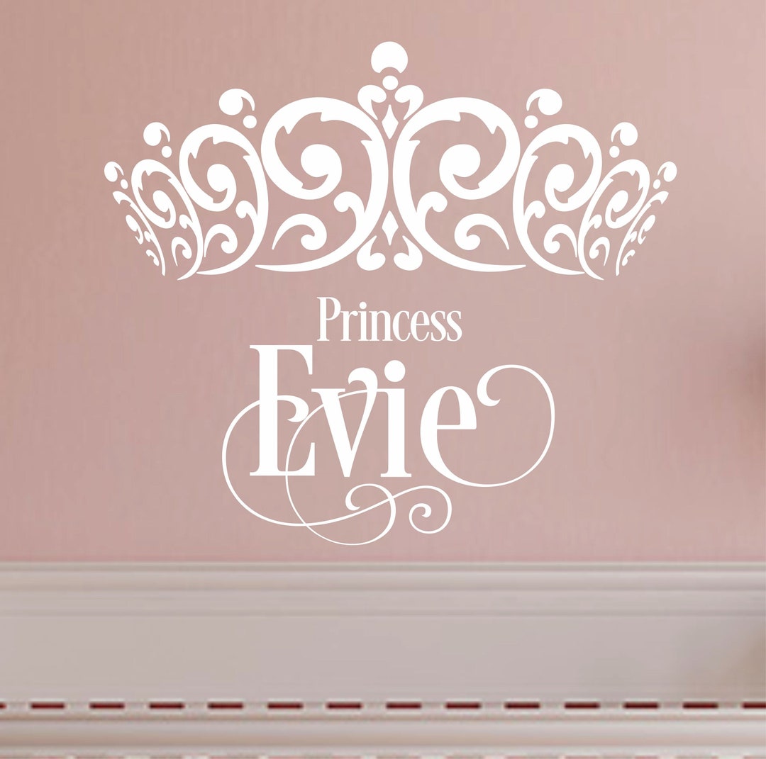 Princess Wall Decal Crown Wall Decal Vinyl Sticker Decals Girls Room ...