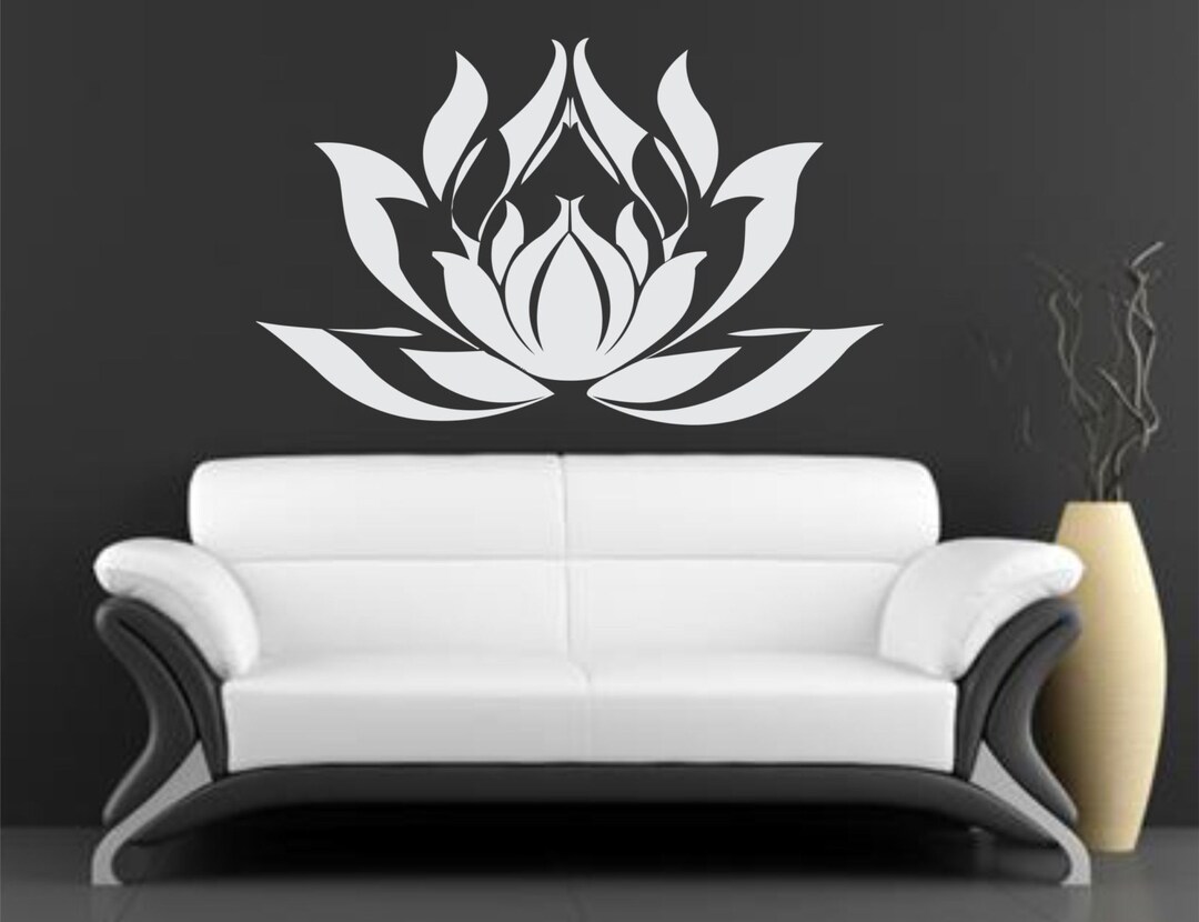 Lotus Wall Decal Vinyl Sticker Decals Decor Design Om Sign Lotus Flower ...
