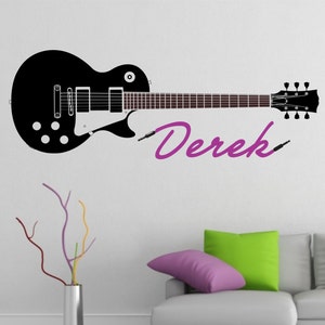 guitar wall decal-Fender, Gibson and Flying V Guitar Wall decal stratocaster decal Boys Vinyl Sticker Decals Art Decor Home Decor teen room