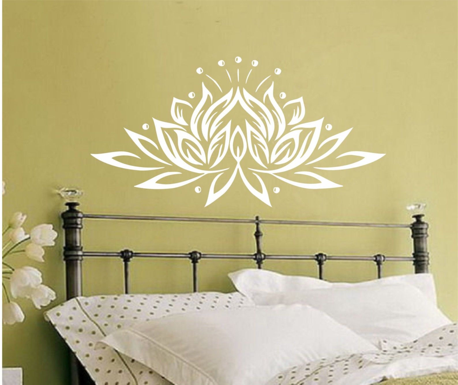 Lotus Wall Decal Vinyl Sticker Decals Decor Design Om Sign Lotus Flower ...