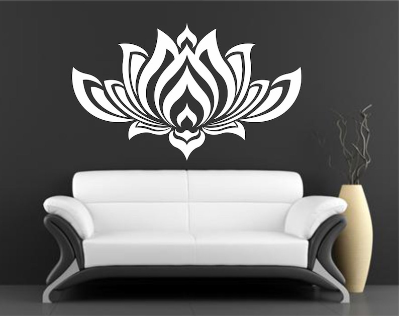 Lotus Wall Decal Vinyl Sticker Decals Decor Design Om Sign Lotus Flower Yoga Wall Decal Home Decor meditation,mandala,Namaste yoga decor