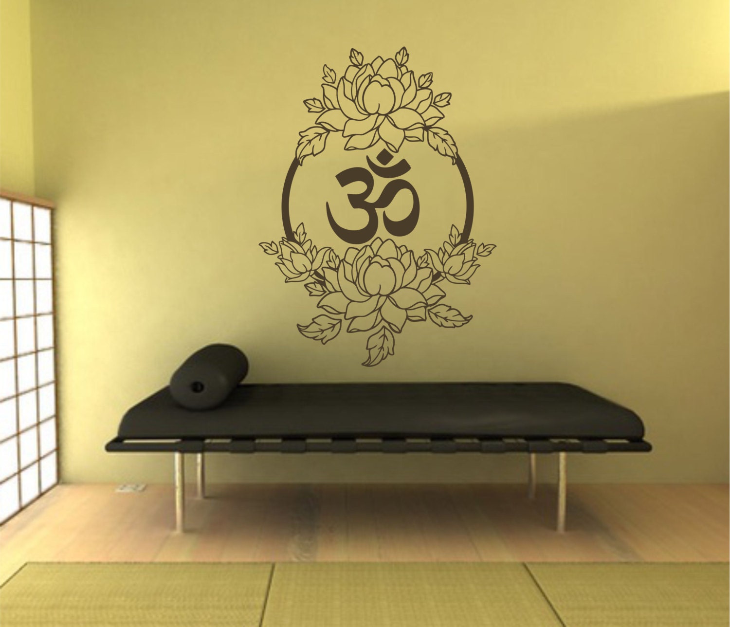 Lotus Wall Decal Vinyl Sticker Decals Namaste Art Decor Design Om Lotus ...