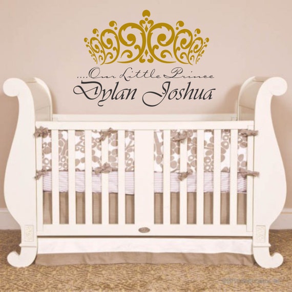 Our Little Prince Wall Decal Vinyl Sticker Decals Art Decor Design Wall Decal with crown,boys room,nursery personalized, Vinyl Wall Art