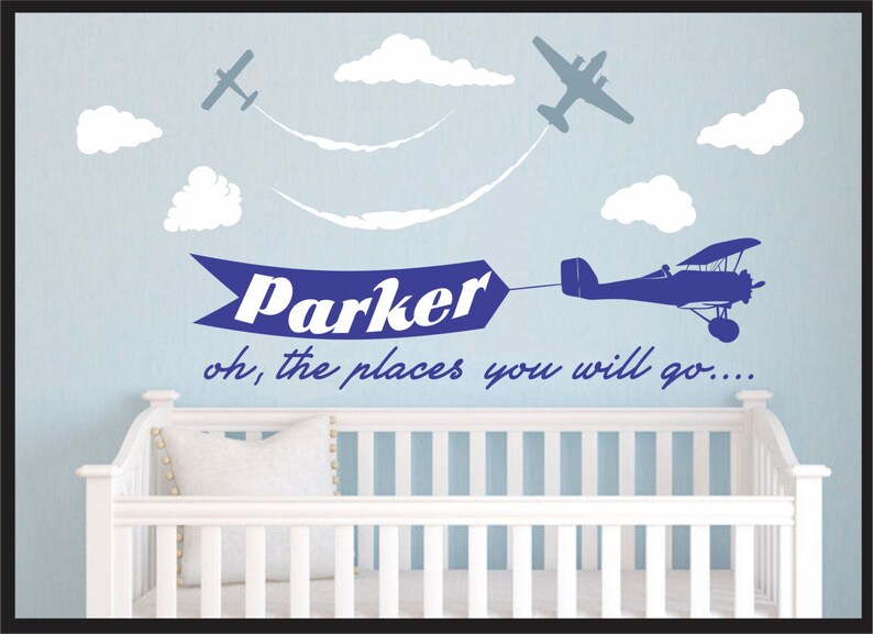 AIRPLANE DECAL Airplane Name Decal Wall Decal Vinyl Sticker | Etsy
