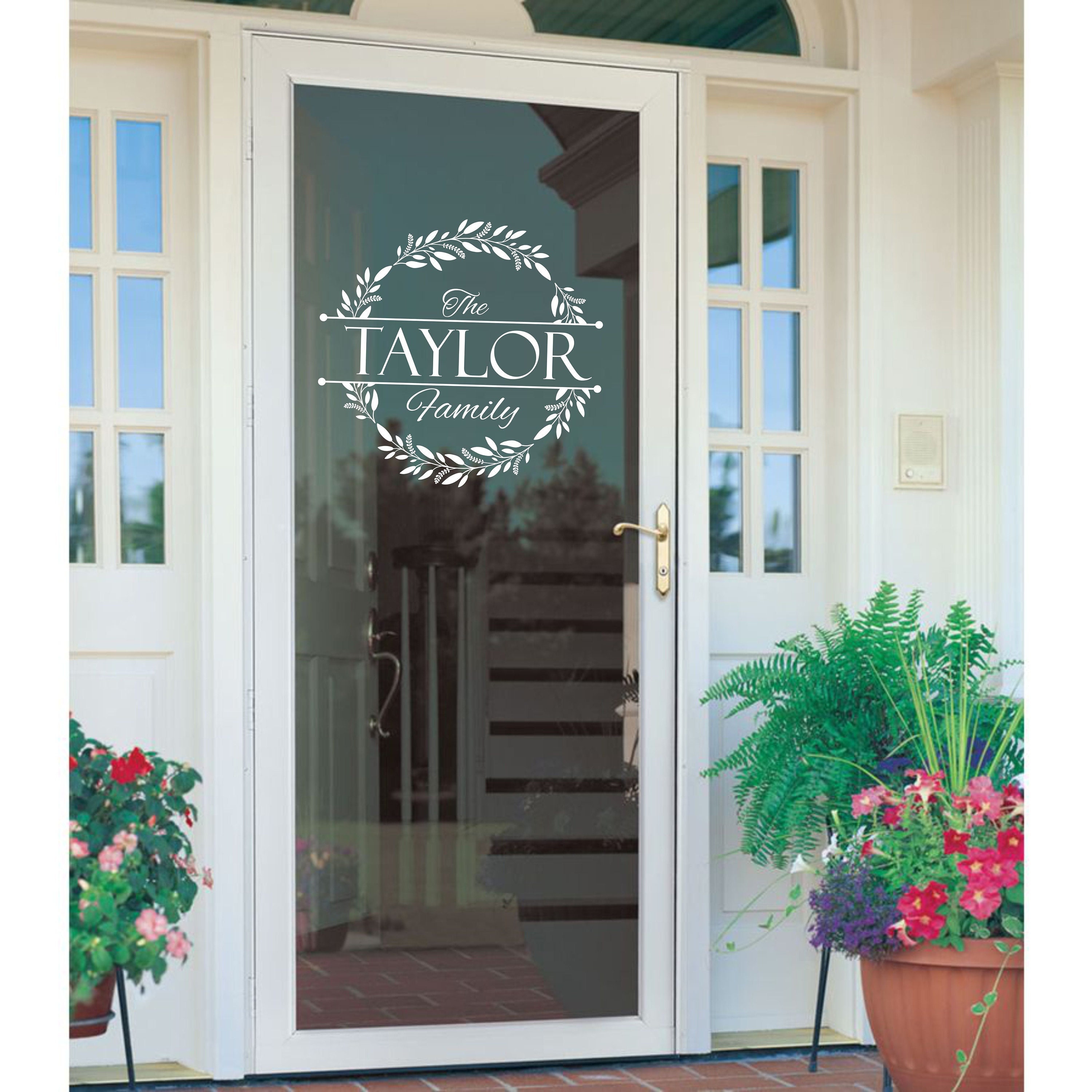 Front Door Decal, Family Monogram, Personalized Door Decal, Custom ...
