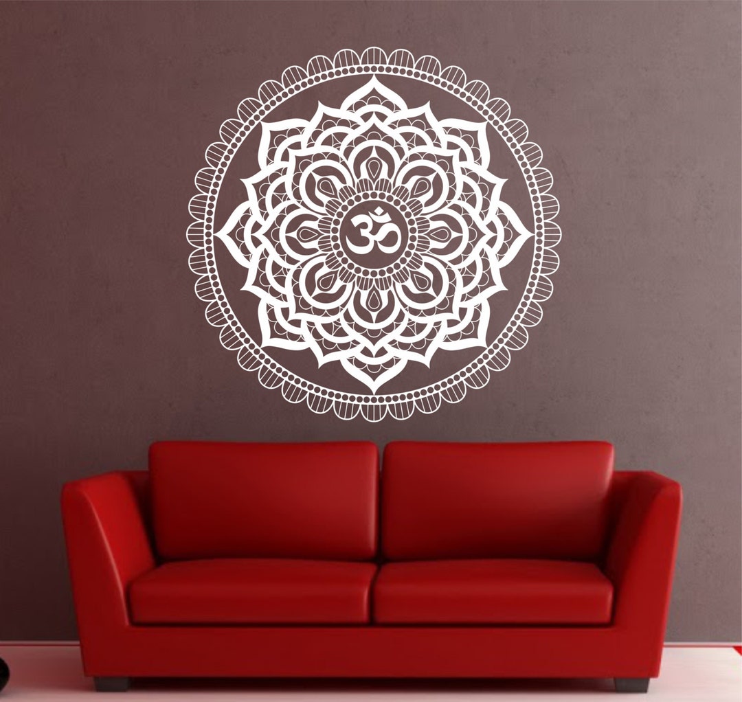 Mandala Wall Decal Sticker Yoga Om Namaste Yoga Decor Wall Vinyl Decal ...