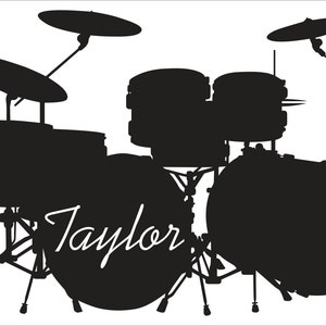 DRUM SET Wall Decal Sticker Music Drums Drummer Wall Art - Wall Decal Vinyl Sticker Decals Art Decor Home Decor