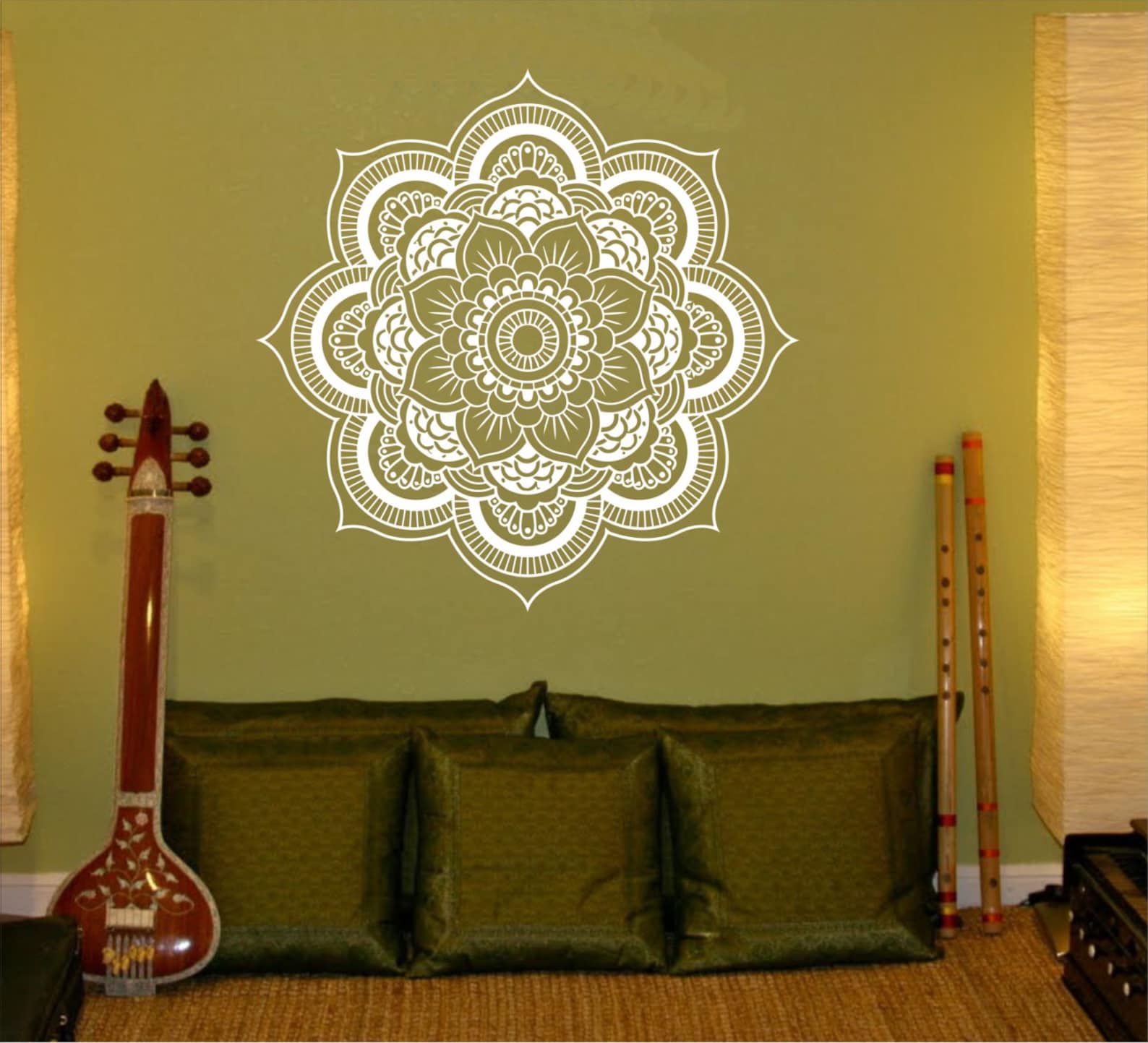 Mandala Wall Decal Sticker Yoga Om Namaste Yoga Decor Wall Vinyl Decal ...