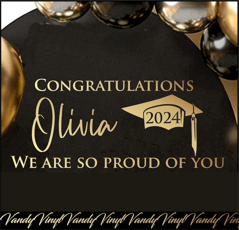 Custom Graduation Vinyl Decal: Congratulations Class of 2025 - Etsy
