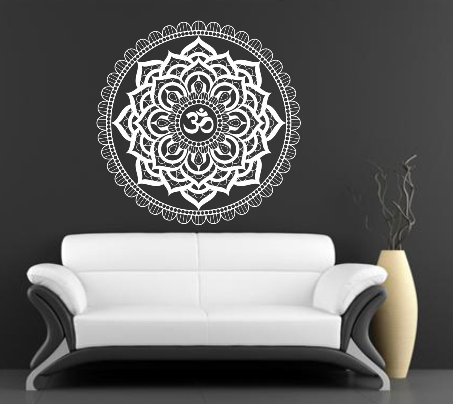 Mandala Wall Decal Sticker Yoga Om Namaste Yoga Decor Wall Vinyl Decal ...
