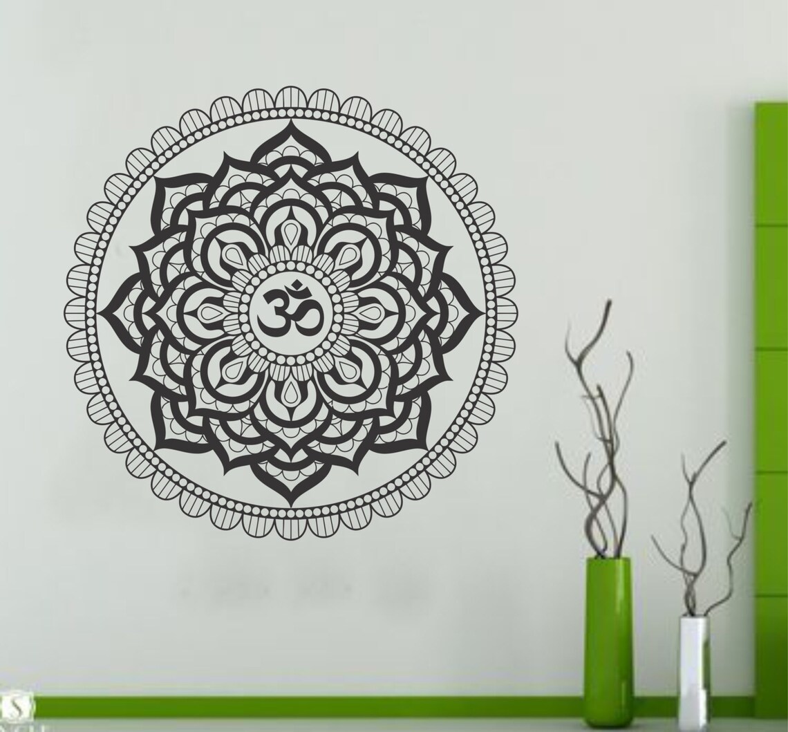 Mandala Wall Decal Sticker Yoga Om Namaste Yoga Decor Wall Vinyl Decal ...