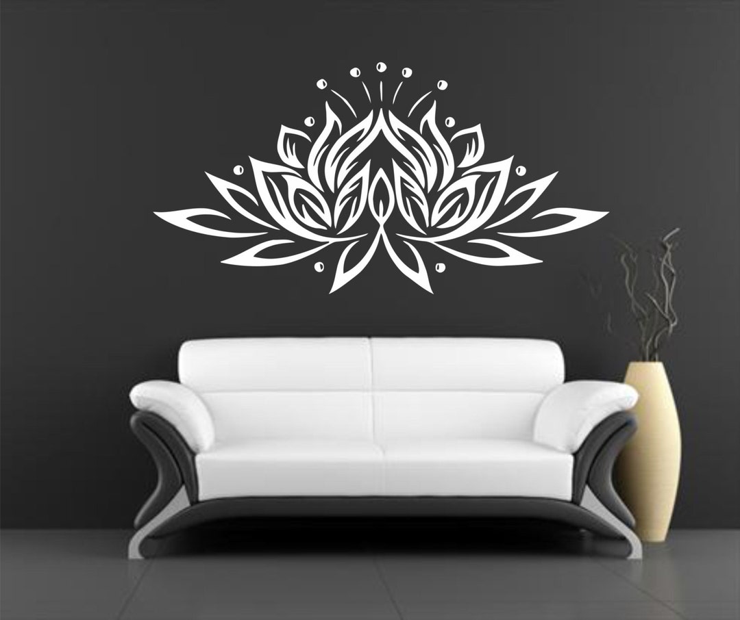 Lotus Wall Decal Vinyl Sticker Decals Decor Design Om Sign Lotus Flower ...