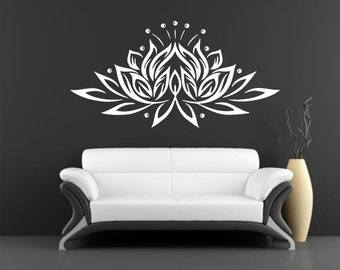Lotus Wall Decal Vinyl Sticker Decals Decor Design Om Sign Lotus Flower Yoga Wall  Decal Home Decor meditation,mandala,Namaste yoga decor