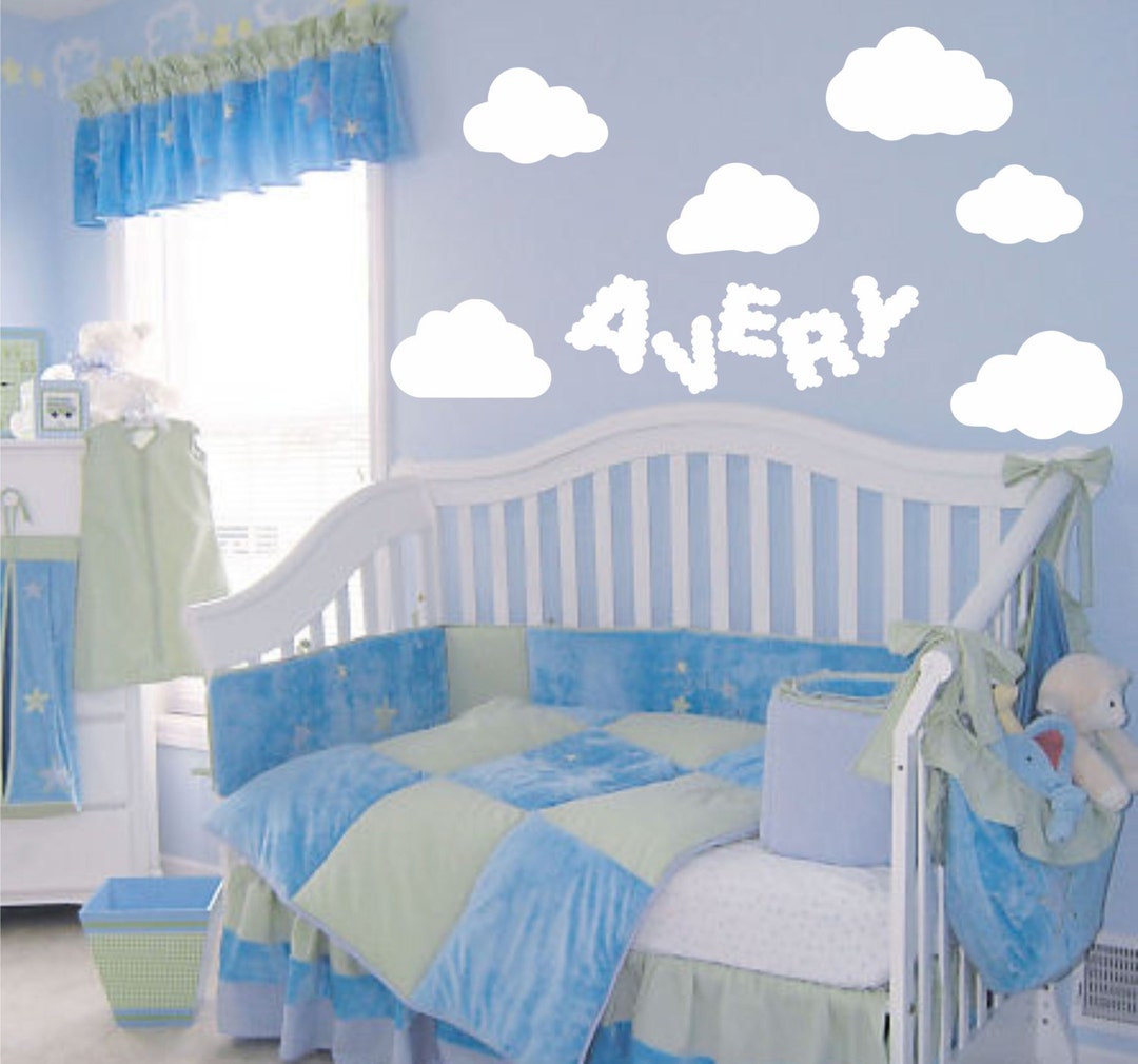 Nursery Wall Decal Vinyl Sticker Decals Boys Room Decal Clouds Etsy