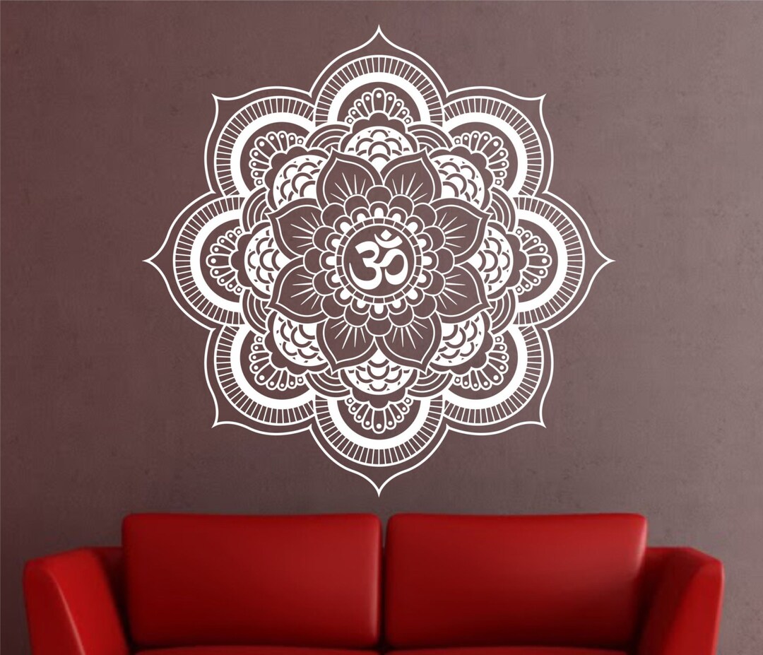 Mandala Wall Decal Sticker Yoga Om Namaste Yoga Decor Wall Vinyl Decal ...
