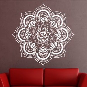 Mandala Wall Decal sticker Yoga Om Namaste Yoga decor Wall Vinyl Decal lotus Interior Home Decor meditation mandala wall art wall
