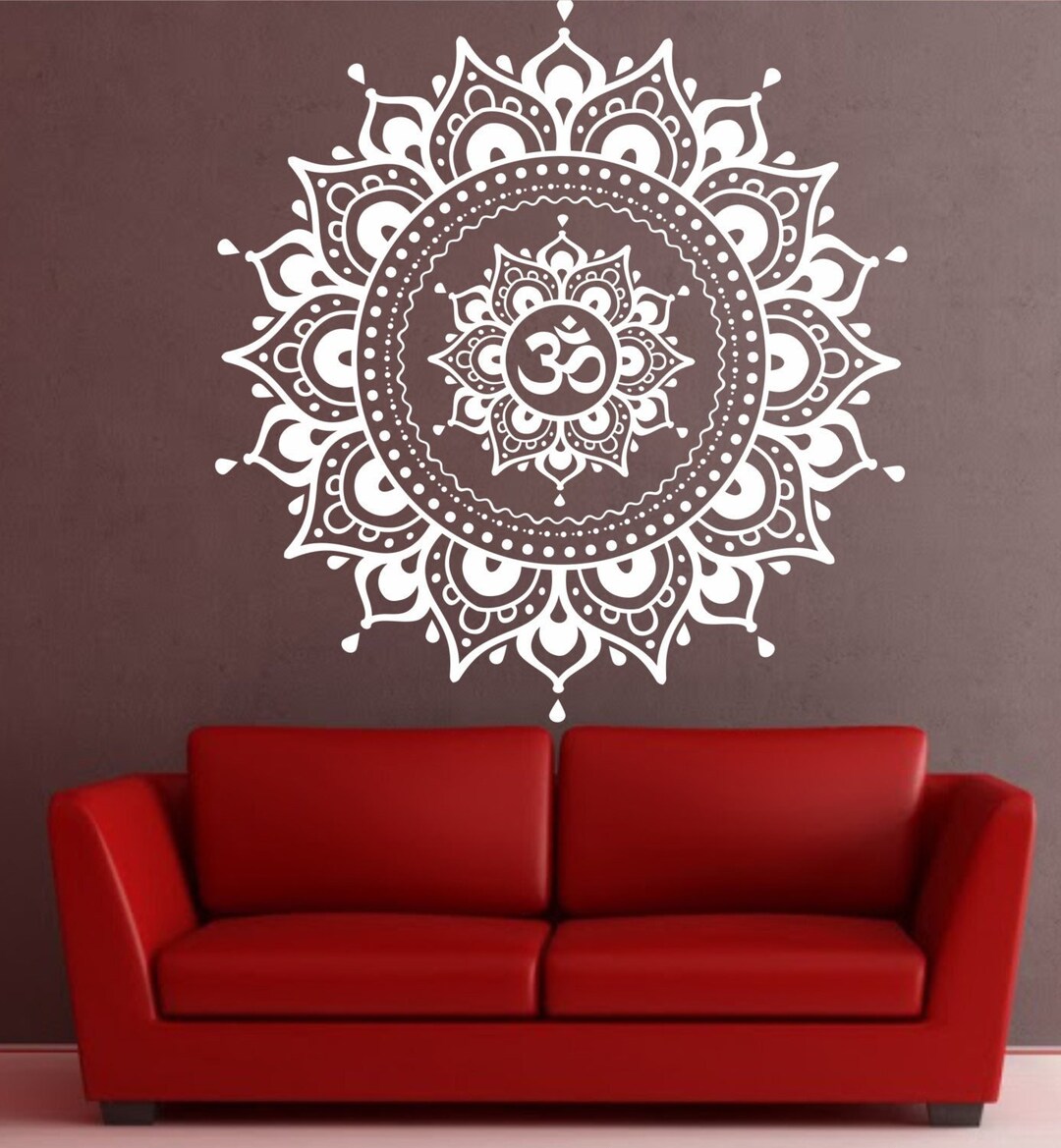 Mandala Wall Decal Mandala Decal Yoga Om Namaste Yoga Decor Wall Vinyl ...