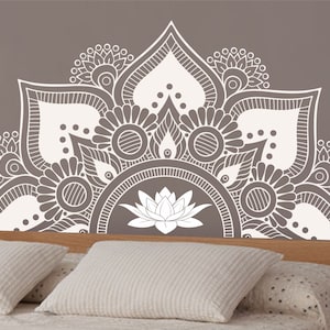 Half Mandala Wall Decal lotus Yoga Om Namaste Yoga decor Wall Decal lotus Interior Home Decor meditation 004 a