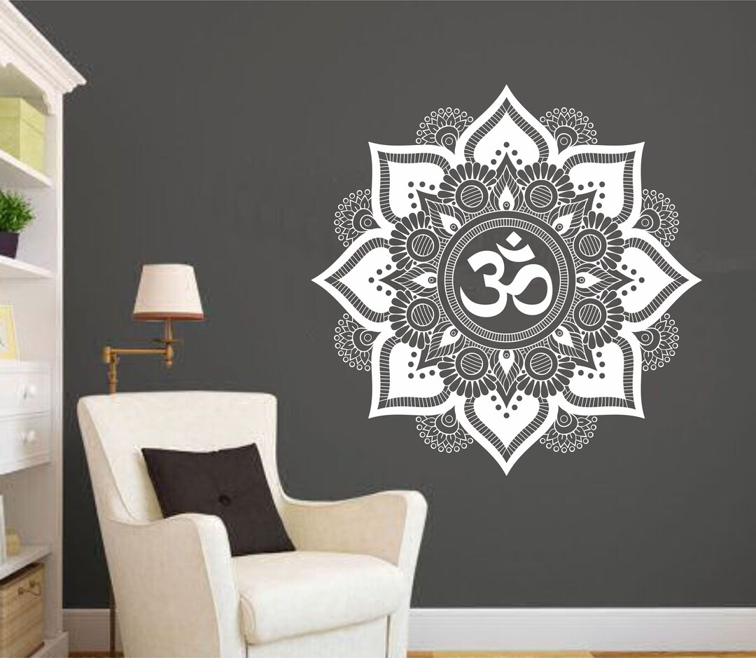 Mandala Wall Decal Mandala Decal Yoga Om Namaste Yoga Decor Wall Vinyl ...
