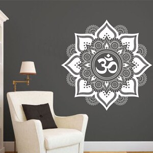 Mandala Wall Decal mandala decal Yoga Om Namaste Yoga decor Wall Vinyl Decal lotus Interior Home Decor meditation mandala wall art wall 001A