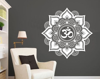 Mandala Wall Decal mandala decal Yoga Om Namaste Yoga decor Wall Vinyl Decal lotus Interior Home Decor meditation mandala wall art wall 001A