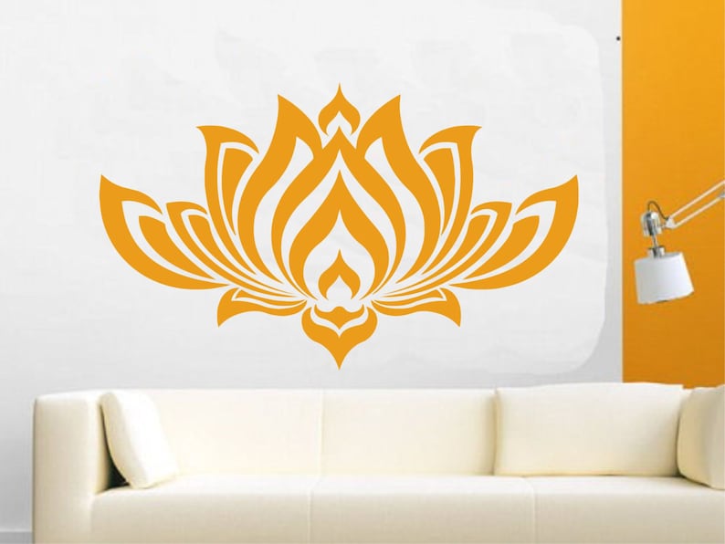 Lotus Wall Decal Vinyl Sticker Decals Decor Design Om Sign Lotus Flower Yoga Wall Decal Home Decor meditation,mandala,Namaste yoga decor