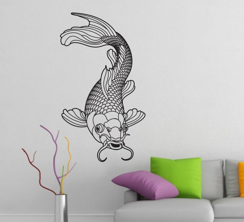Koi wall decal Vinyl Sticker Decals Art Decor tattoo inspired Etsy