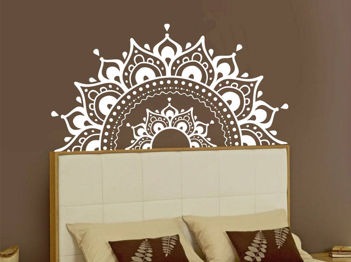 Mandala Wall Decal Sticker Half Mandalayoga Om Namaste Yoga Decor Wall ...