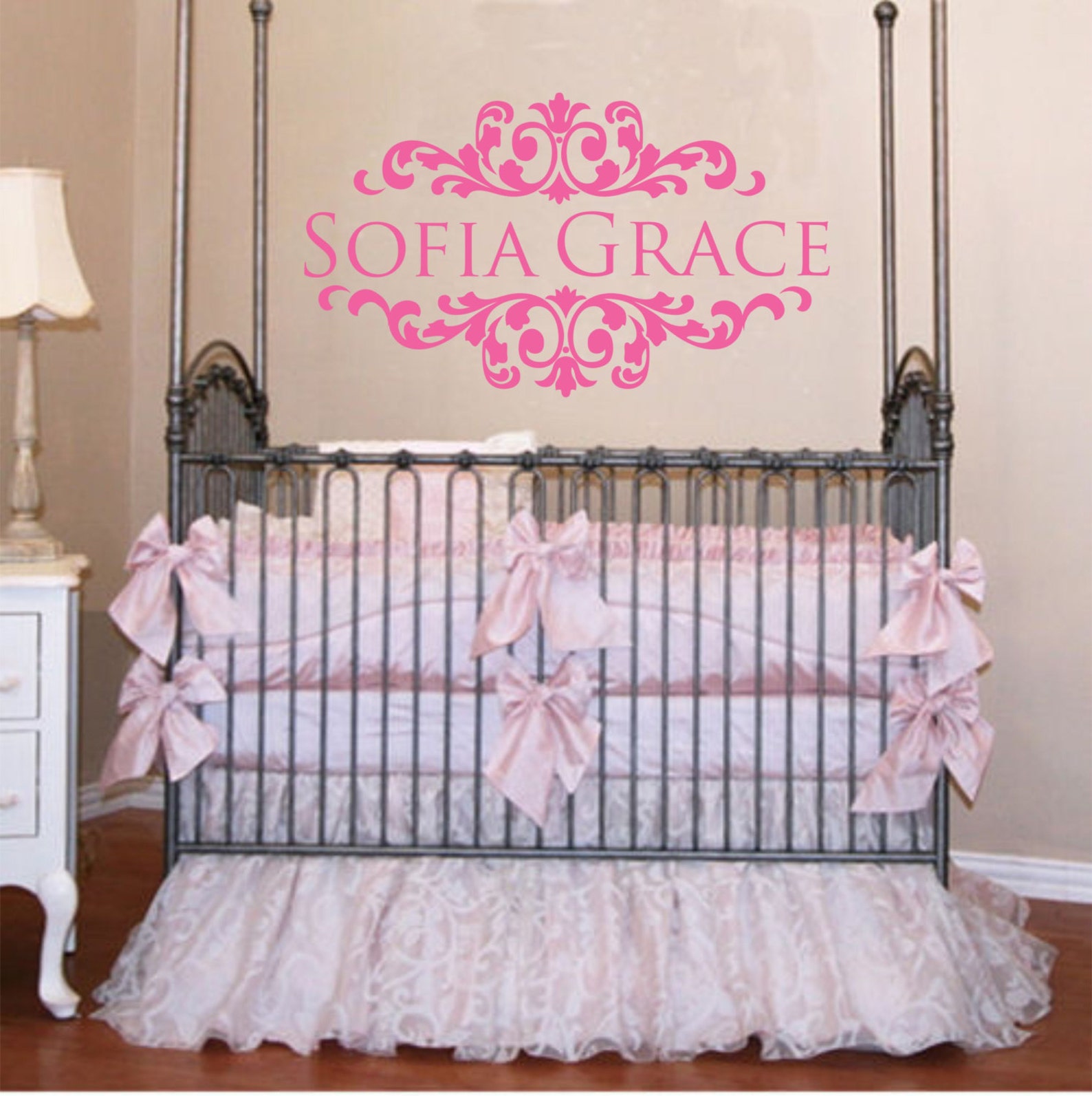 Baby Girl Nursery Wall Decal Name Wall Decalpersonalized Girl Etsy