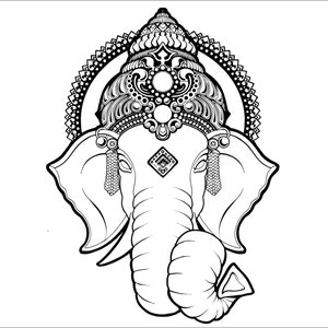 elephant wall decal Ganesh Vinyl Sticker Decals Art wall decal Indian Buddha Yoga Fatima, Mandala ,Ganesha ,Lotus Namaste