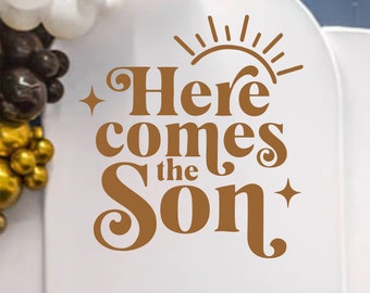 Here Comes The Son Baby Shower Party Decal Sign-Boy Baby Shower Decal Sign-Baby Shower Pregnancy Wall Decoration Decor Decoration Ideas