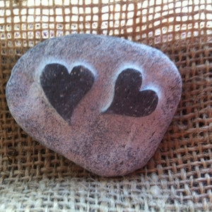 Valentine's Love PEBBLE The perfect little gift to give someone special, choice of designs, all hand carved, plus hessian gift bag image 5