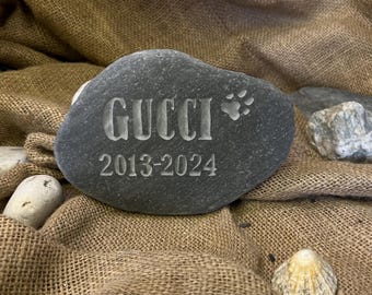 Dog, Cat or pet memorial stone, grave marker, personalised in hand carved Cornish stone, perfect memory stone