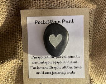 Pocket Pebble, perfect gift for a friend who's lost a loved one, memory pebble, love pebble, memorial gift for cat dog bird horse