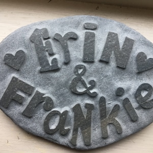A perfect gift for that special couple, a keepsake, personalised with their name and a heart, hand made and bespoke by cornish artist